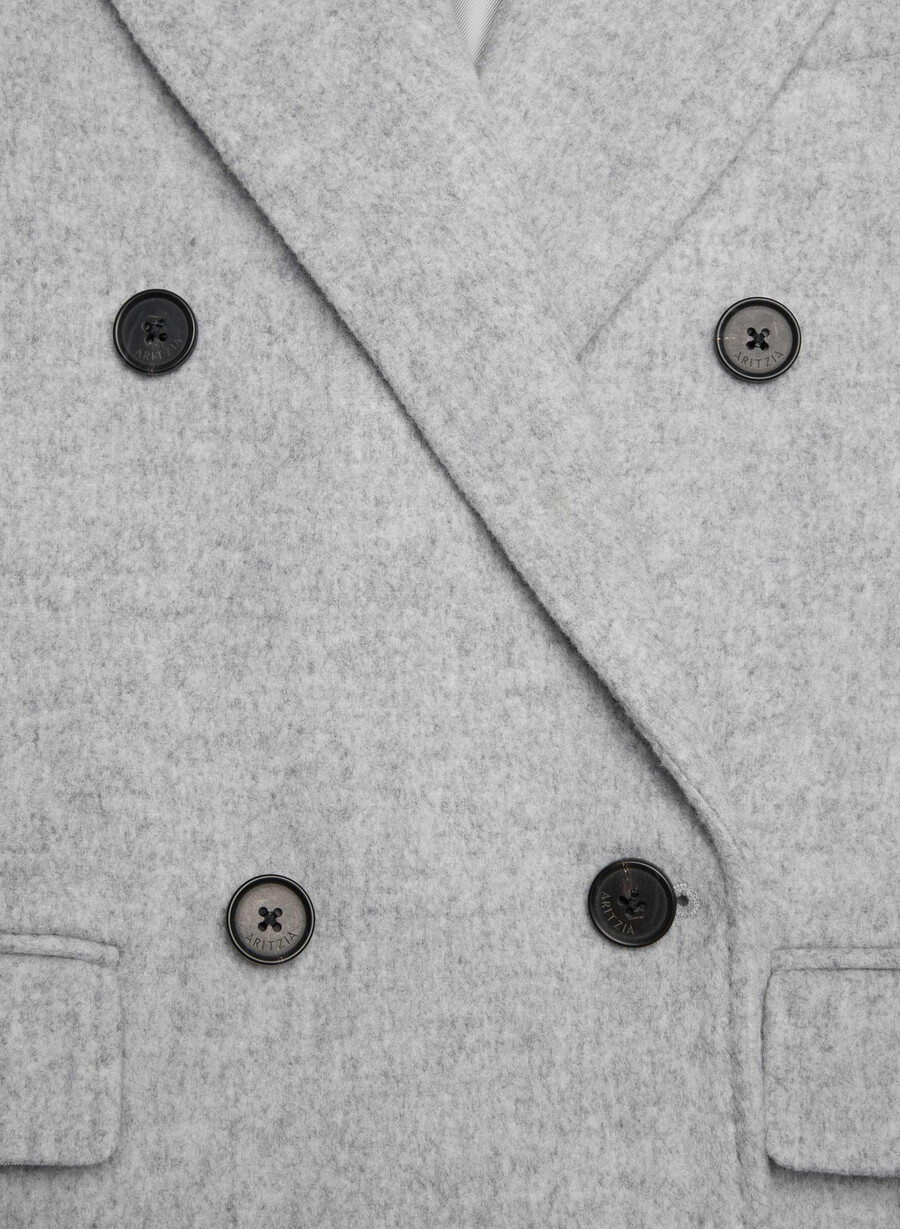 cappotto the constant - lana e cashmere di lusso grigio chiaro melange