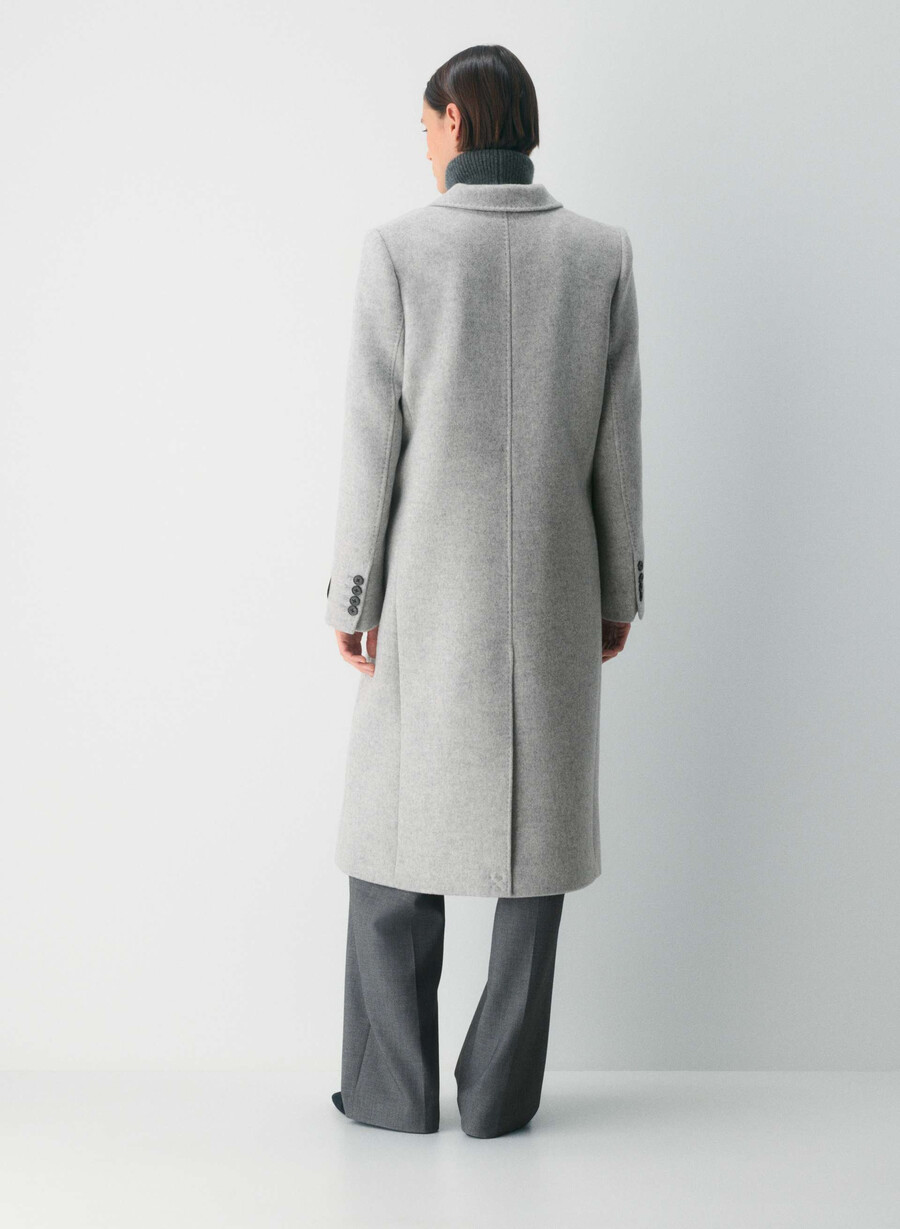cappotto the constant - lana e cashmere di lusso grigio chiaro melange