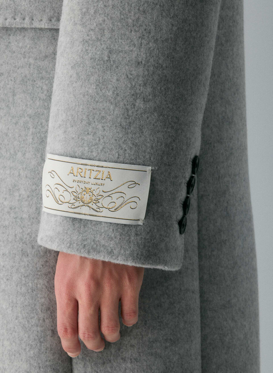 cappotto the constant - lana e cashmere di lusso grigio chiaro melange
