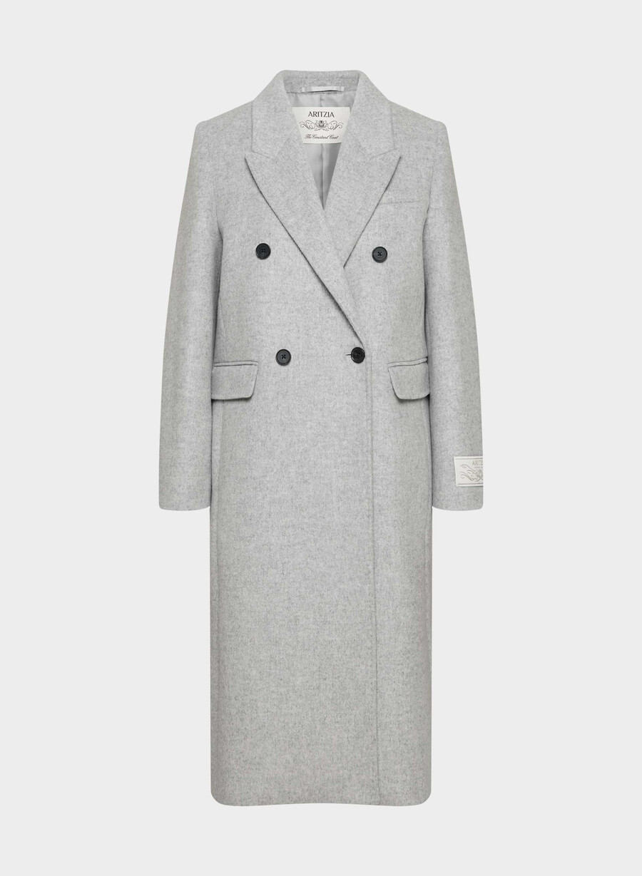 cappotto the constant - lana e cashmere di lusso grigio chiaro melange