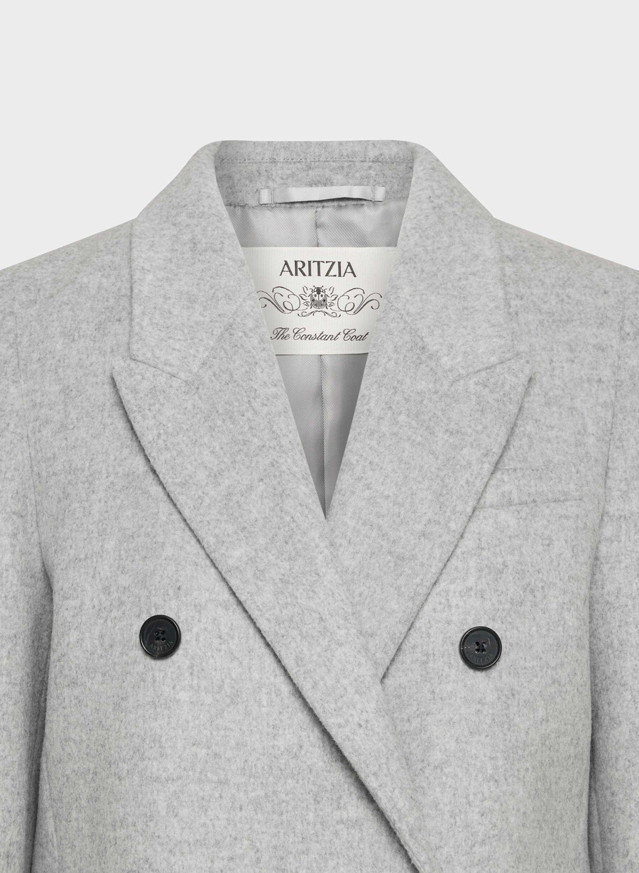 cappotto the constant - lana e cashmere di lusso grigio chiaro melange
