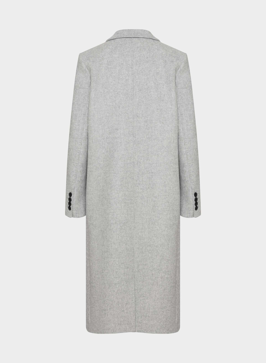 cappotto the constant - lana e cashmere di lusso grigio chiaro melange