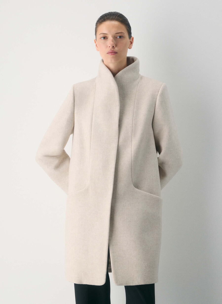 il cappotto cocoon - luxe wool cashmere heather light oatmeal