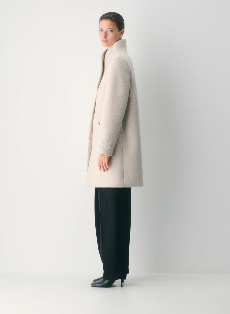 il cappotto cocoon - luxe wool cashmere heather light oatmeal