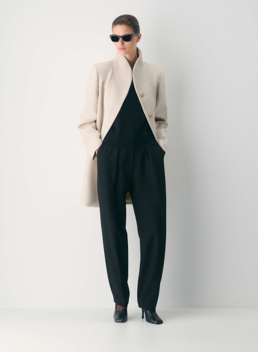 il cappotto cocoon - luxe wool cashmere heather light oatmeal