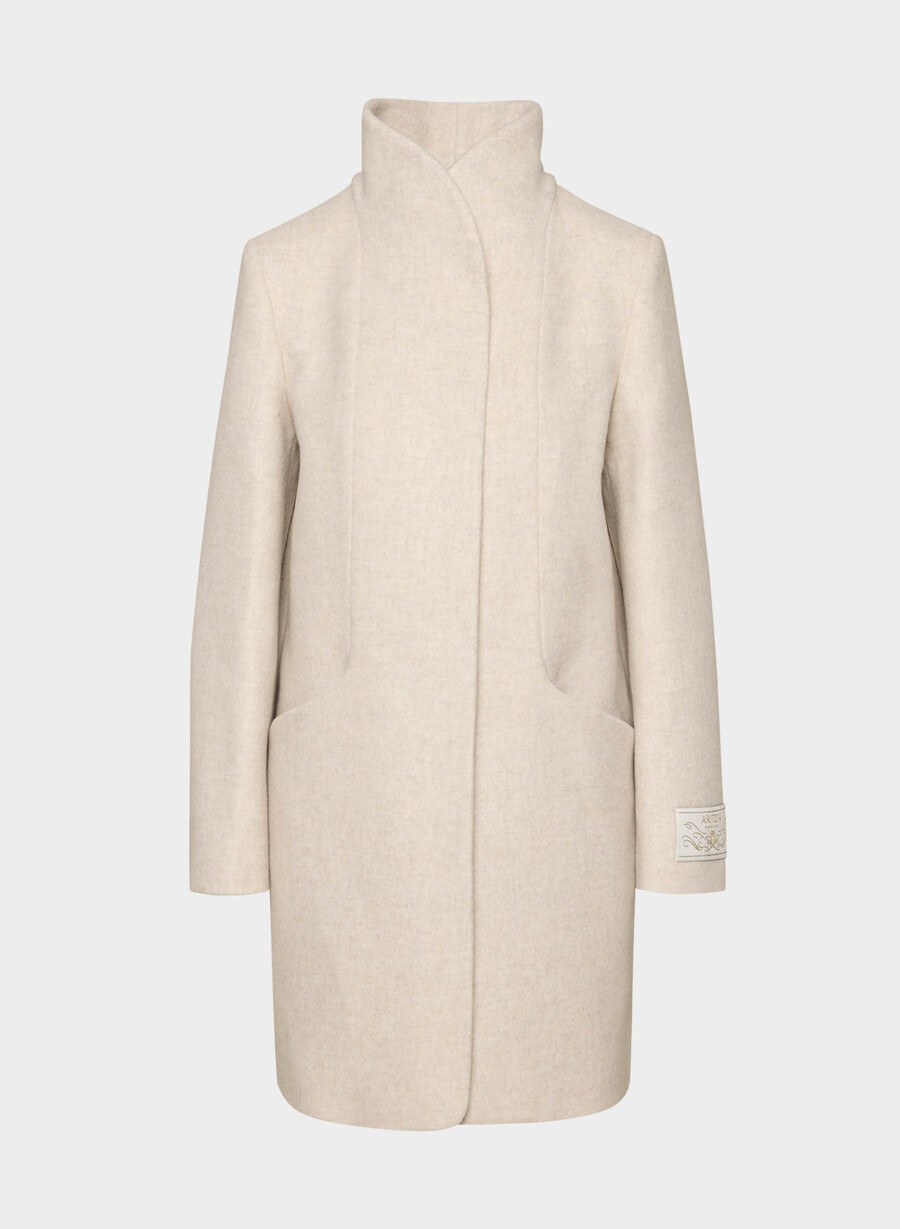 il cappotto cocoon - luxe wool cashmere heather light oatmeal
