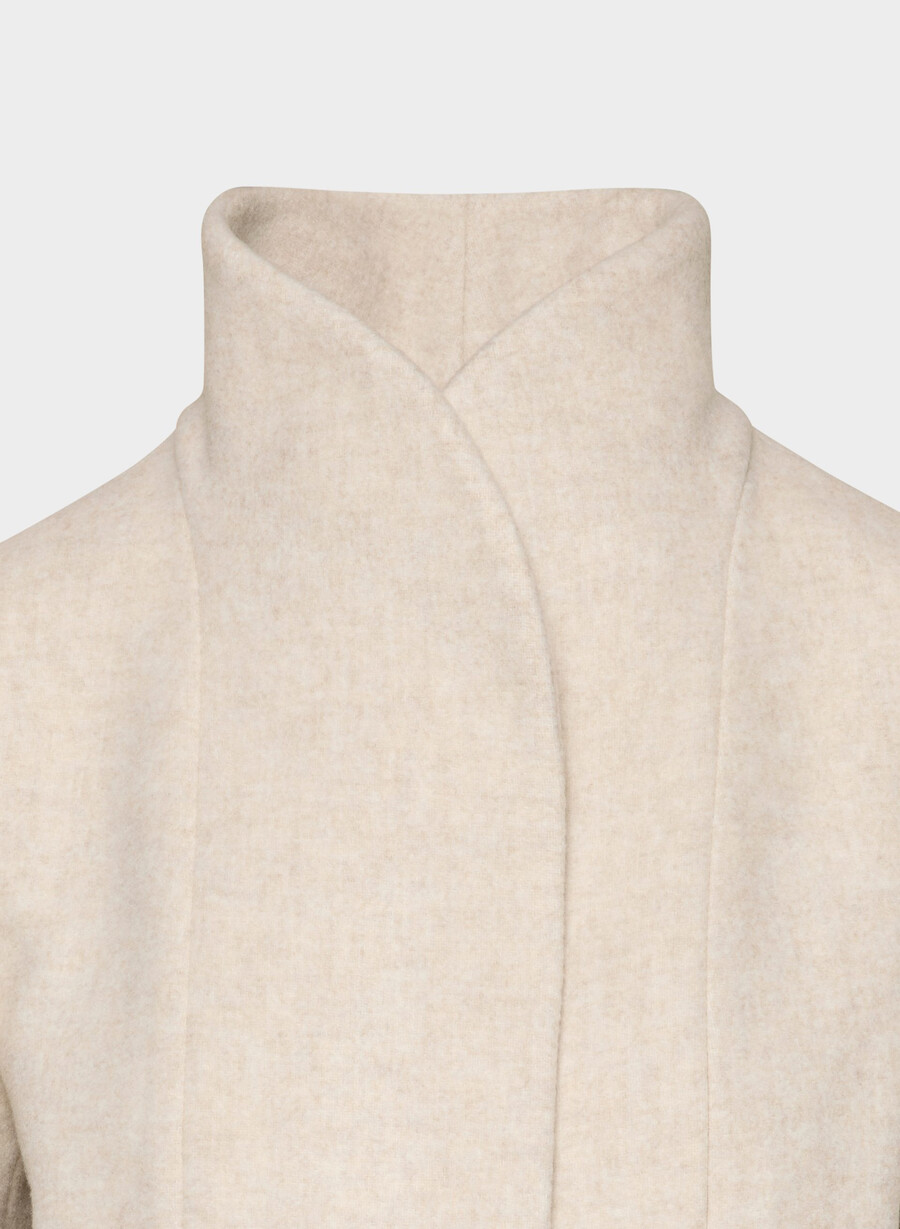 il cappotto cocoon - luxe wool cashmere heather light oatmeal