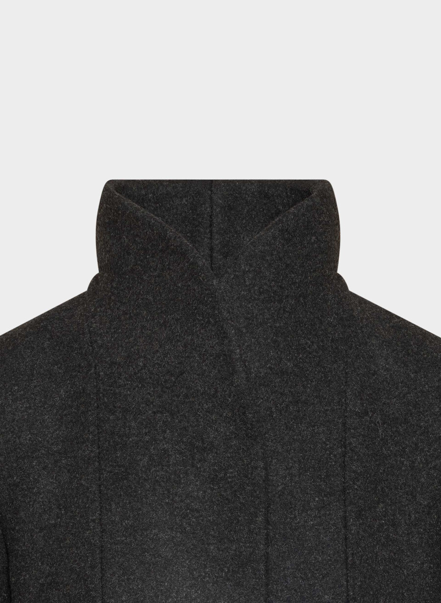 cappotto cocoon - lana e cashmere di lusso nero melange