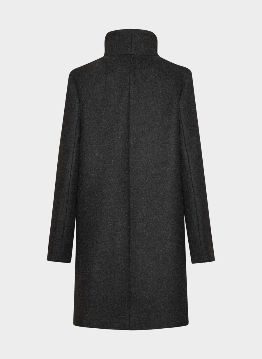 cappotto cocoon - lana e cashmere di lusso nero melange