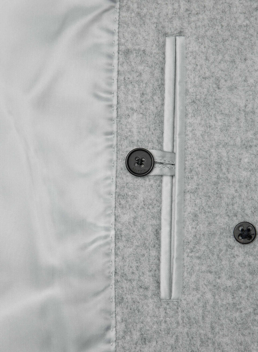 cappotto cocoon - lana e cashmere di lusso grigio chiaro melange