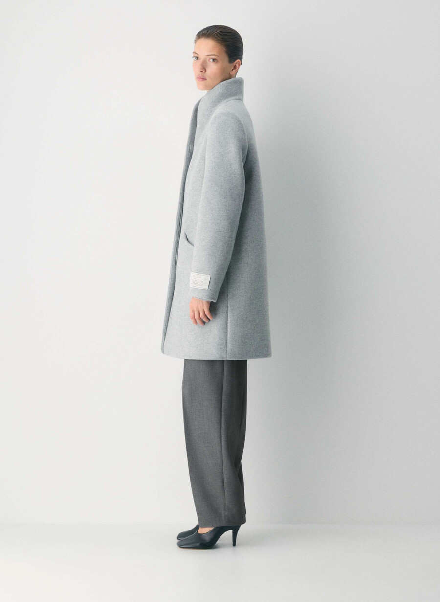 cappotto cocoon - lana e cashmere di lusso grigio chiaro melange
