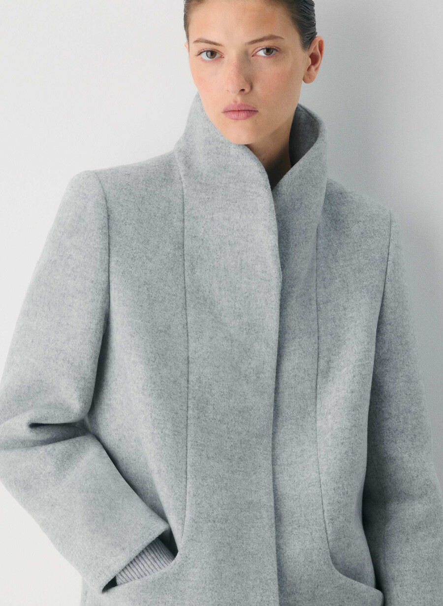 cappotto cocoon - lana e cashmere di lusso grigio chiaro melange