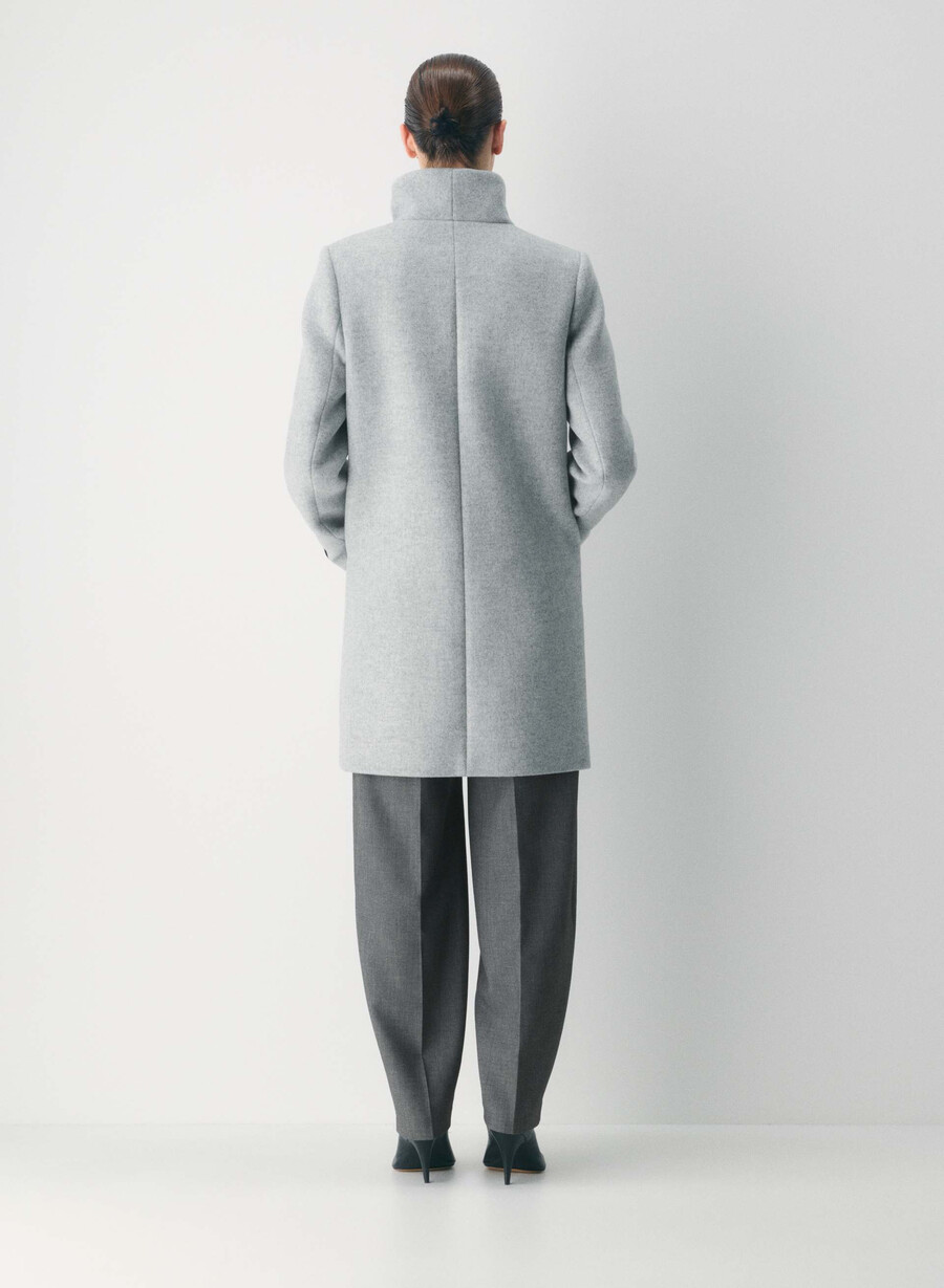 cappotto cocoon - lana e cashmere di lusso grigio chiaro melange
