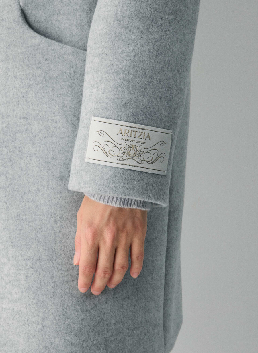 cappotto cocoon - lana e cashmere di lusso grigio chiaro melange