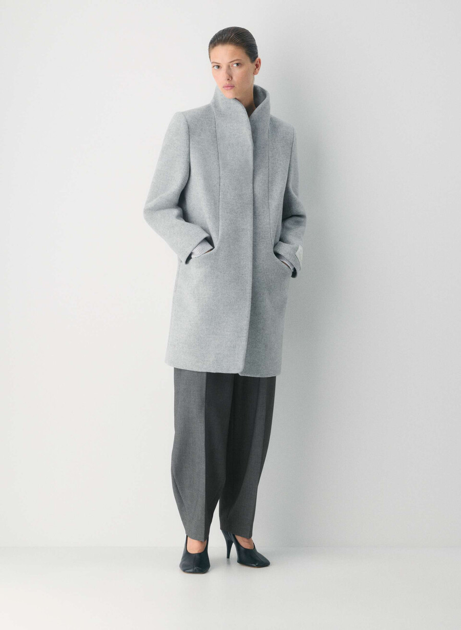 cappotto cocoon - lana e cashmere di lusso grigio chiaro melange
