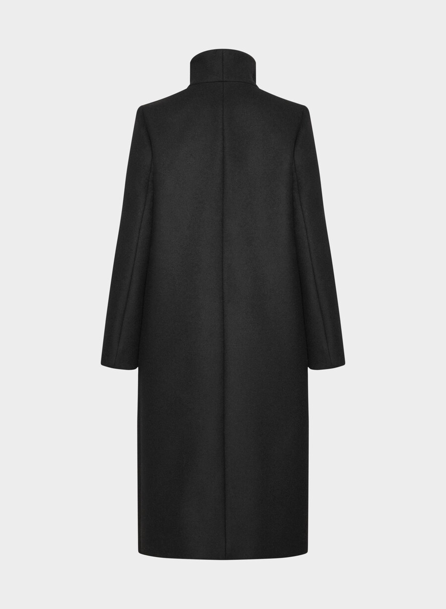 cappotto lungo cocoon - lana e cashmere di lusso nero