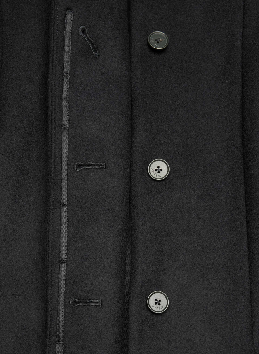 cappotto lungo cocoon - lana e cashmere di lusso nero