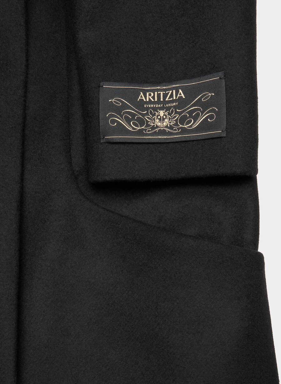 cappotto lungo cocoon - lana e cashmere di lusso nero