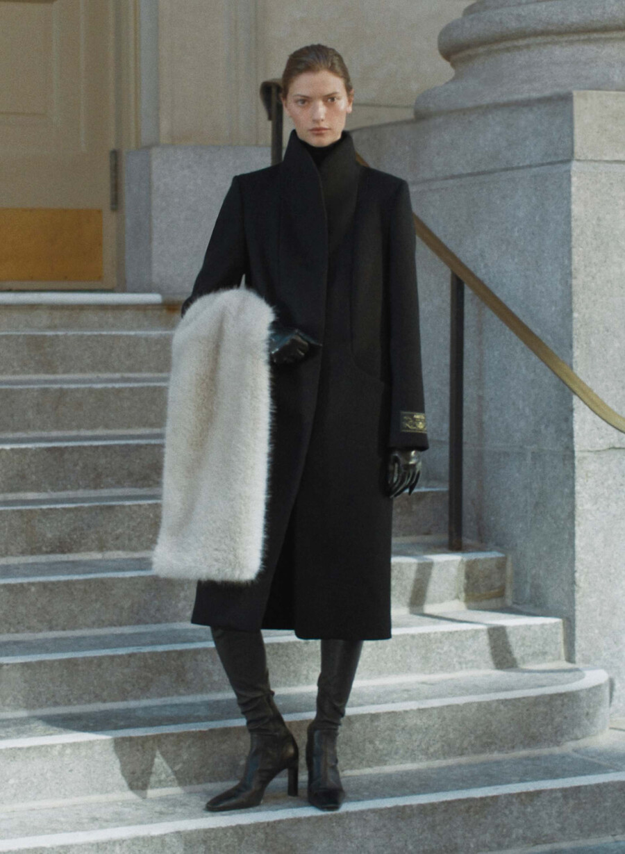 cappotto lungo cocoon - lana e cashmere di lusso nero