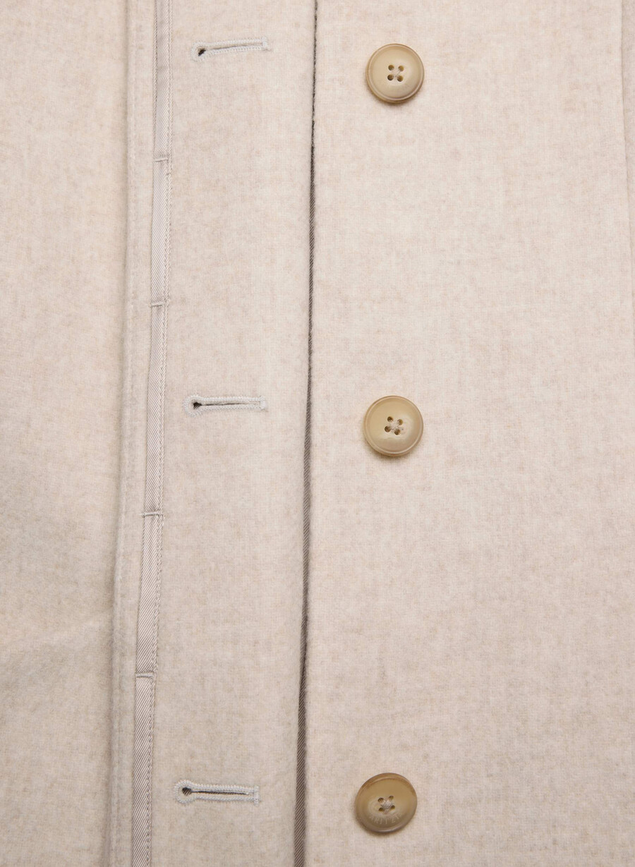 cappotto lungo cocoon - lana e cashmere di lusso heather light oatmeal