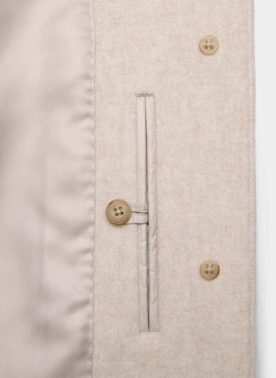 cappotto lungo cocoon - lana e cashmere di lusso heather light oatmeal