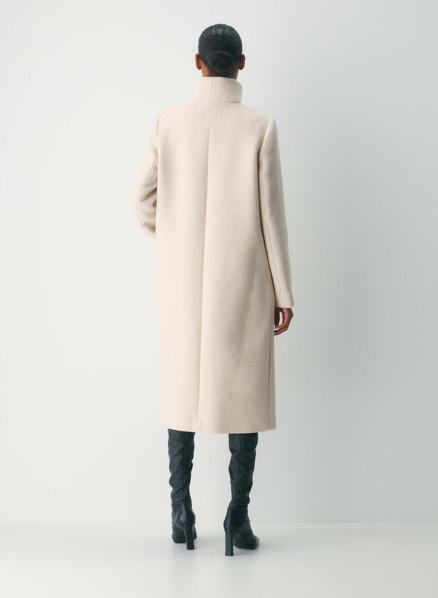 cappotto lungo cocoon - lana e cashmere di lusso heather light oatmeal
