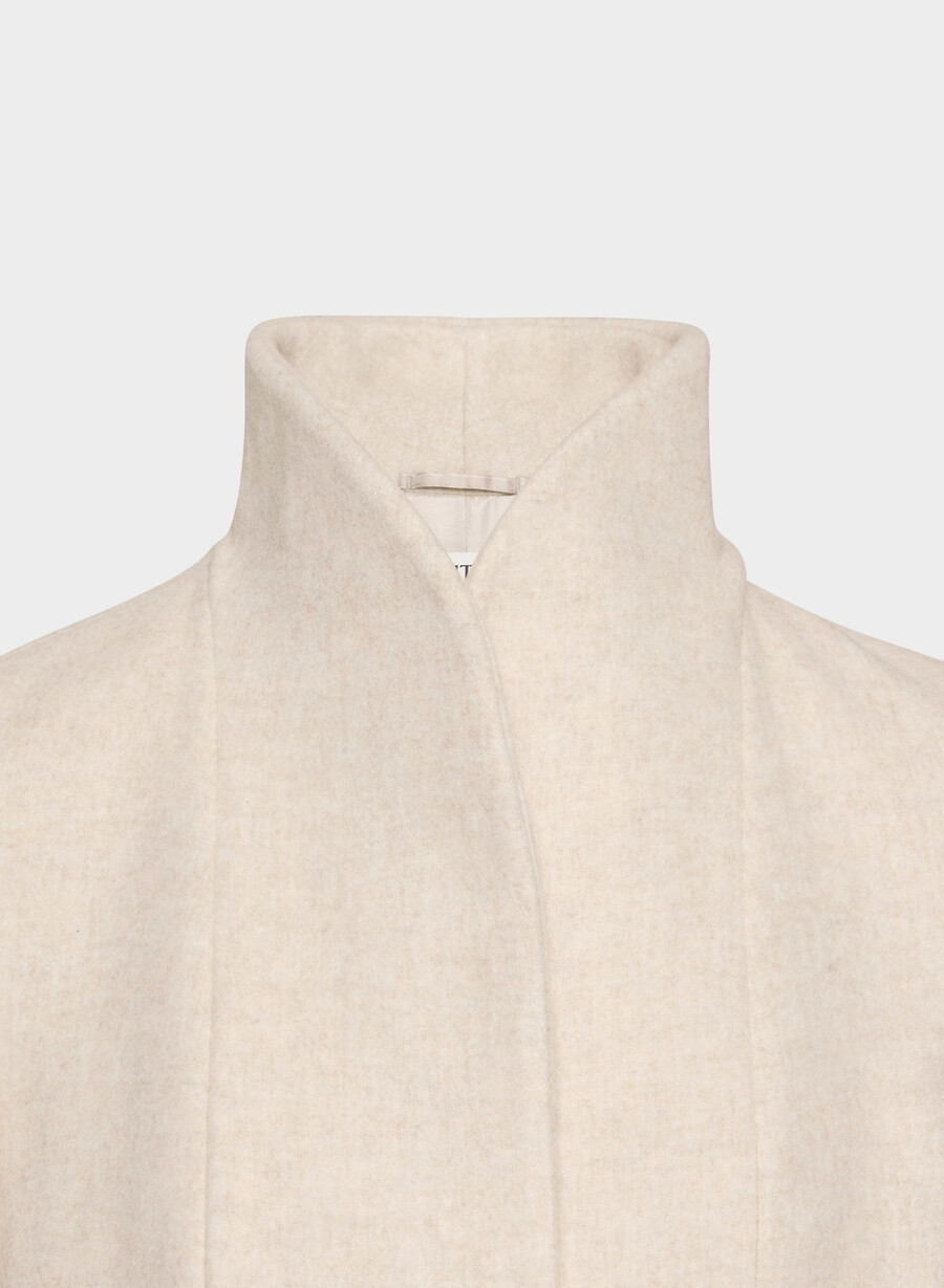 cappotto lungo cocoon - lana e cashmere di lusso heather light oatmeal