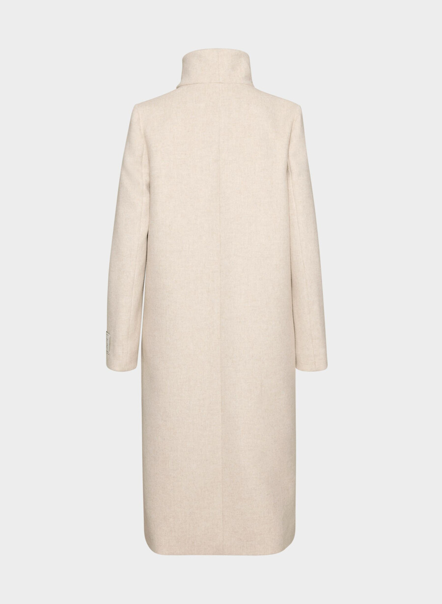 cappotto lungo cocoon - lana e cashmere di lusso heather light oatmeal