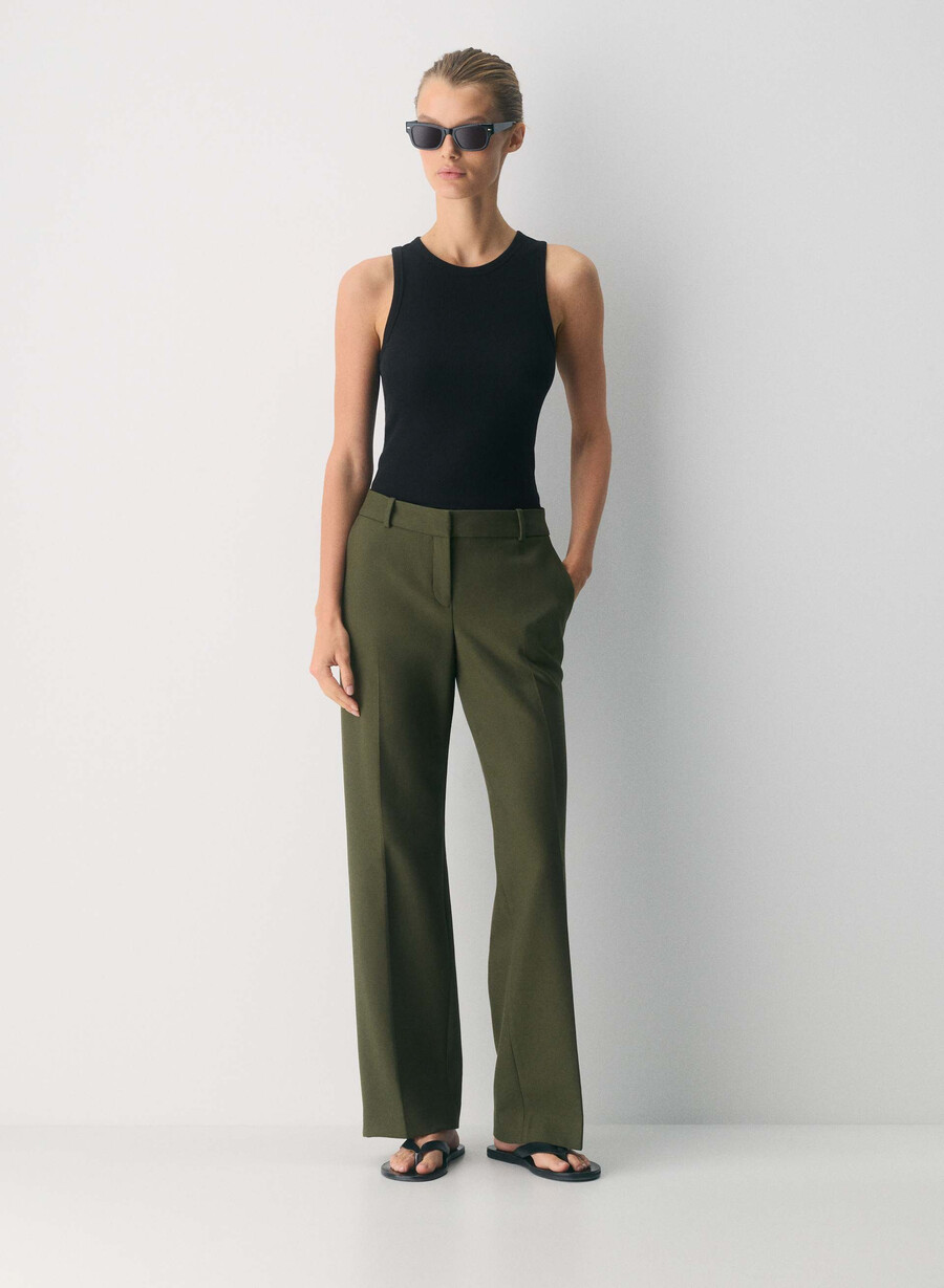 pantaloni a vita bassa new agency - ressential dark olive
