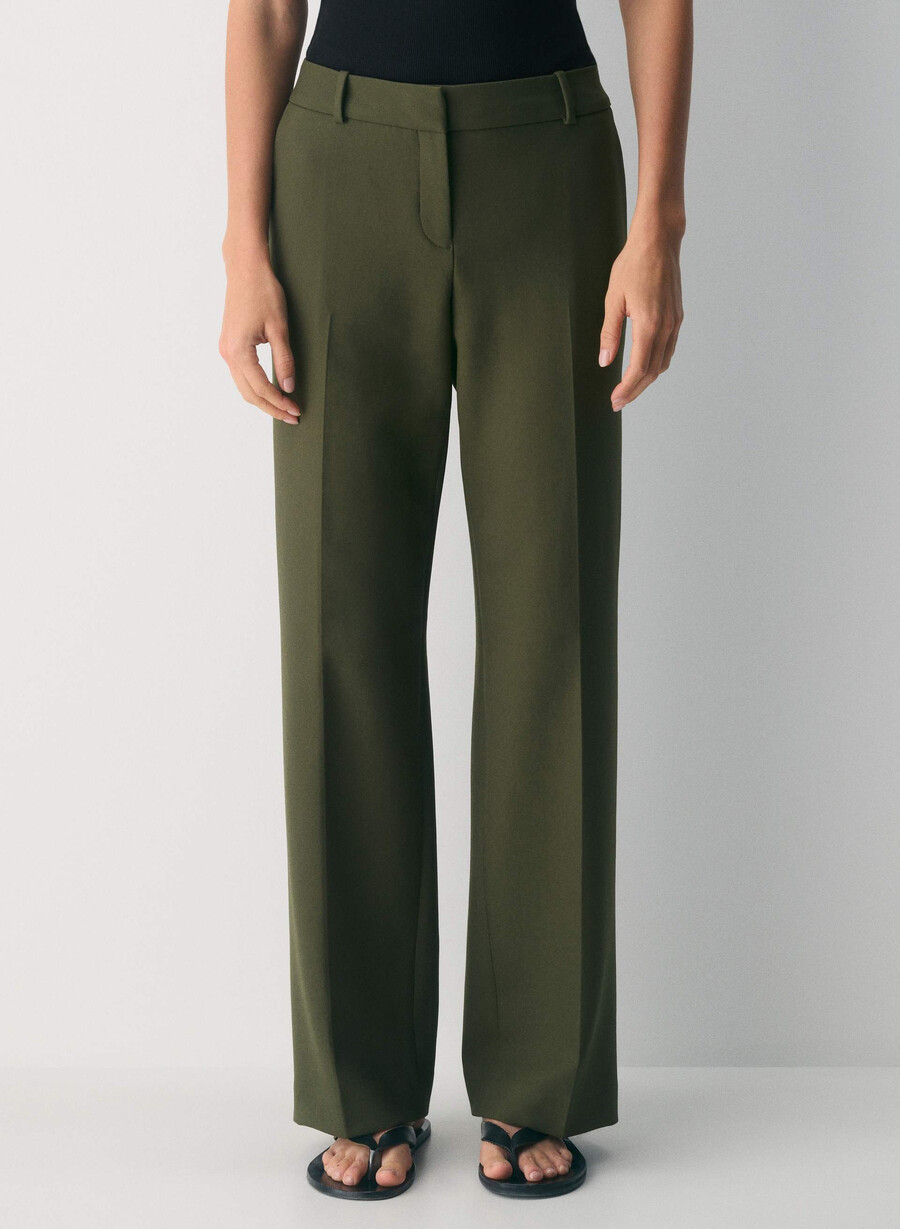 pantaloni a vita bassa new agency - ressential dark olive