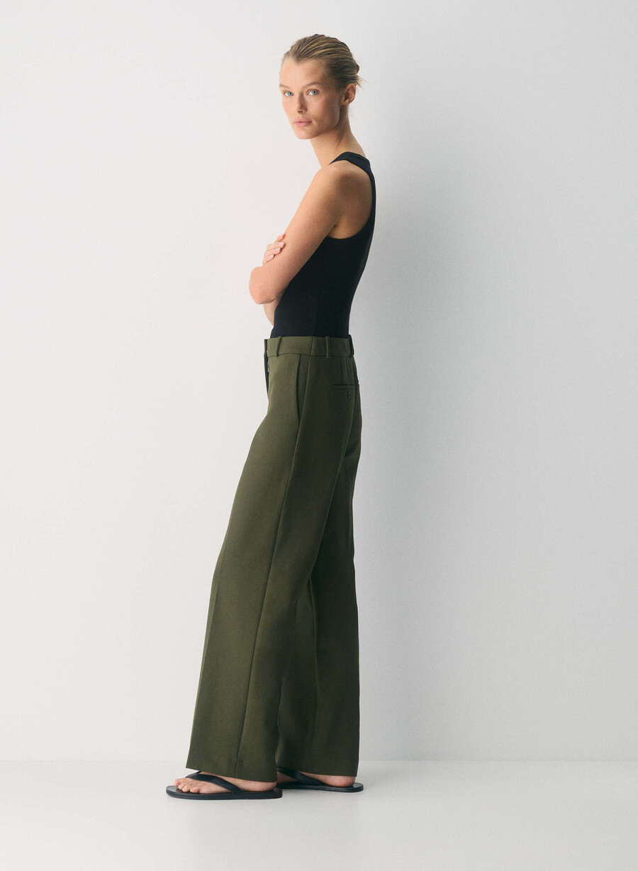pantaloni a vita bassa new agency - ressential dark olive