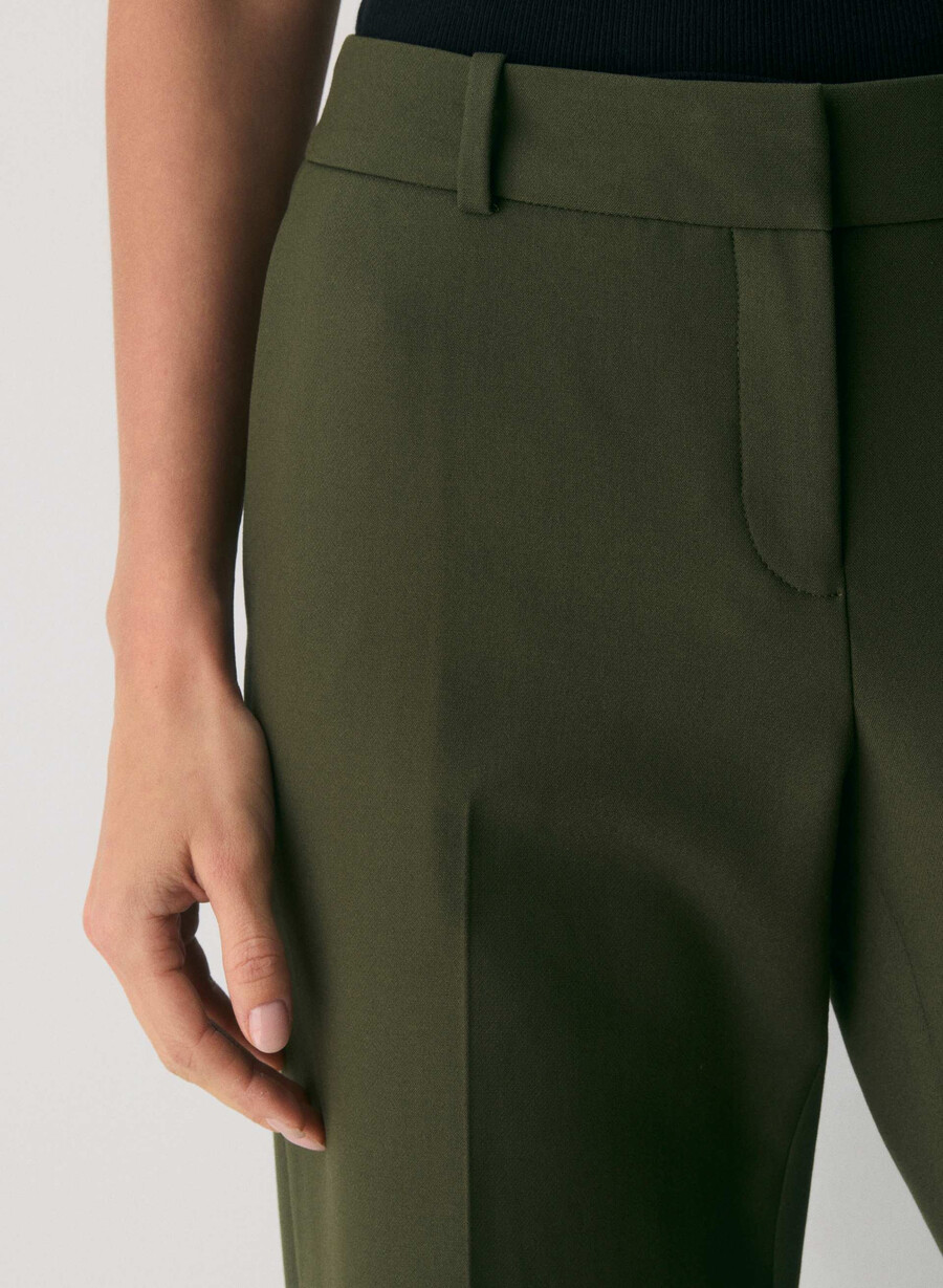 pantaloni a vita bassa new agency - ressential dark olive