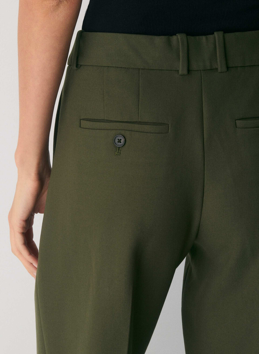 pantaloni a vita bassa new agency - ressential dark olive