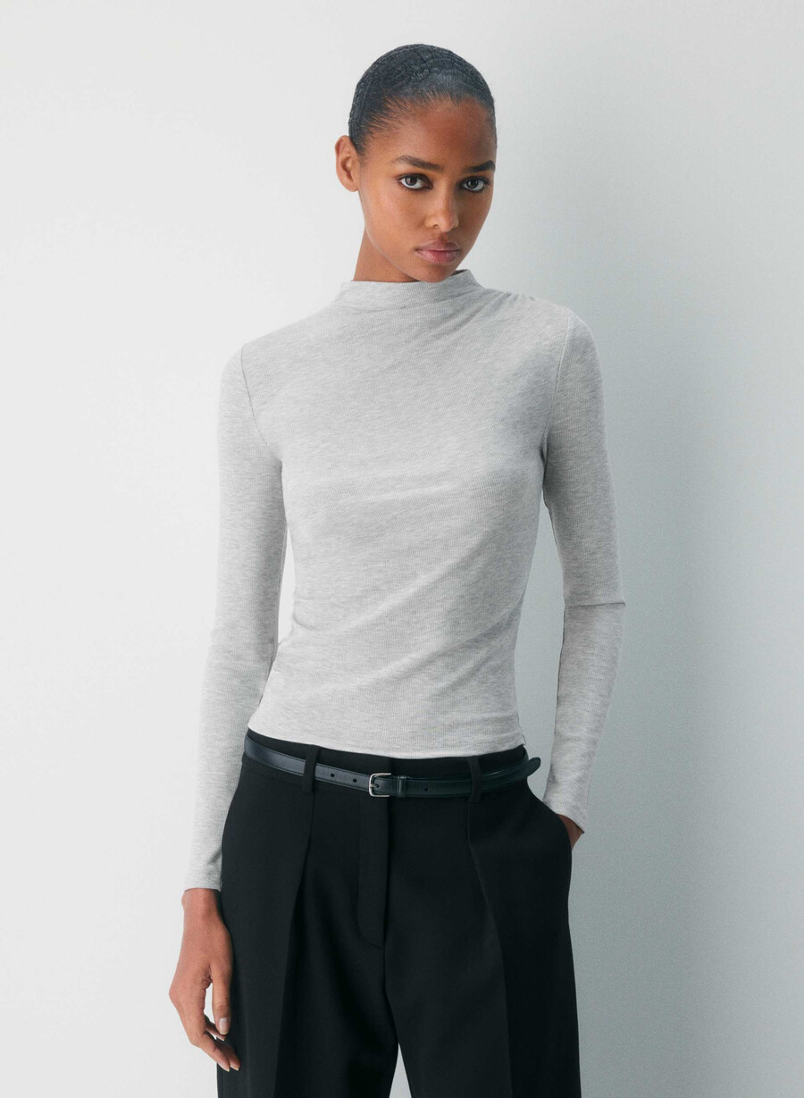 arpa mockneck heather chrome