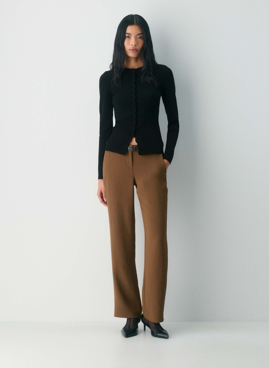 pantaloni strata - crepette marrone cioccolato