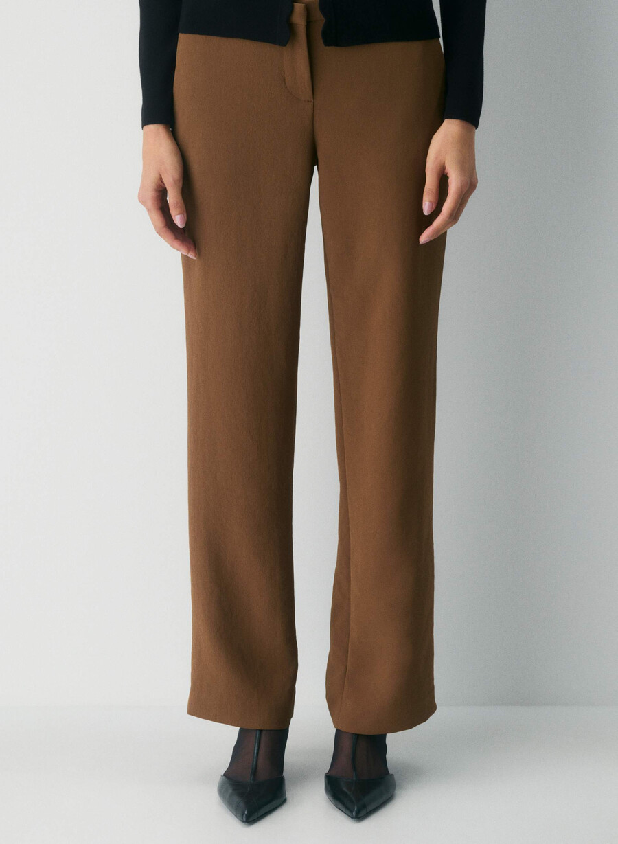 pantaloni strata - crepette marrone cioccolato