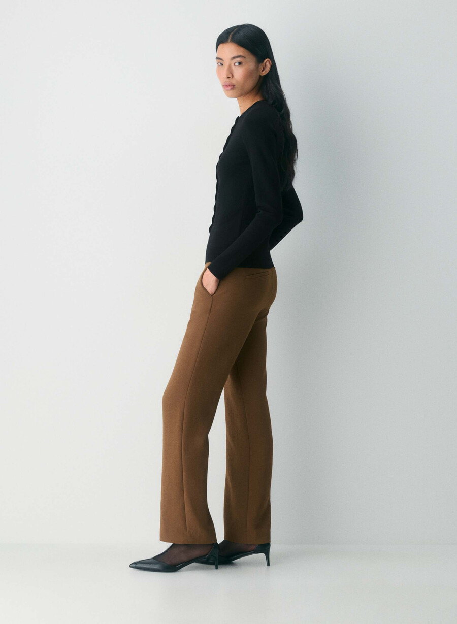 pantaloni strata - crepette marrone cioccolato