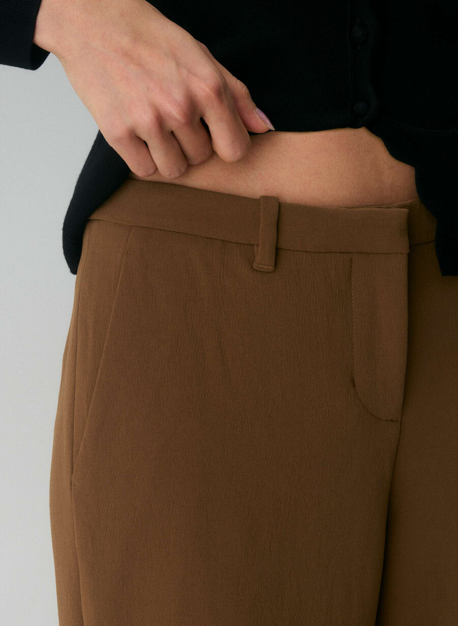pantaloni strata - crepette marrone cioccolato
