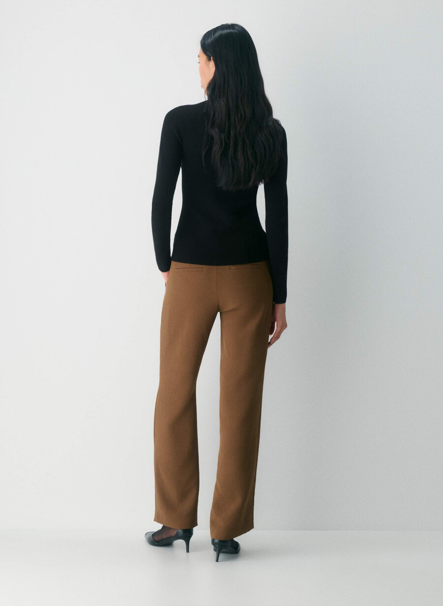 pantaloni strata - crepette marrone cioccolato