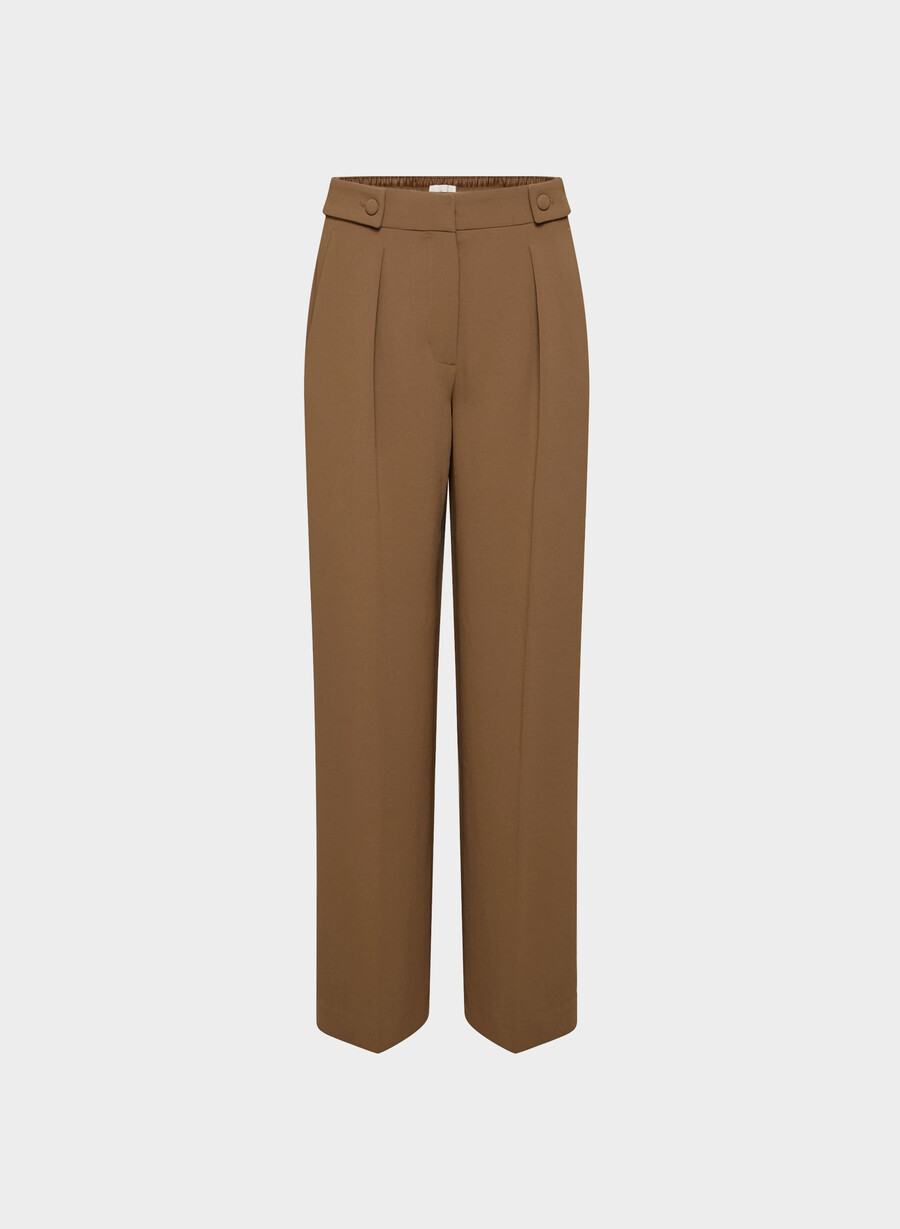 pantaloni portico - crepette marrone cioccolato