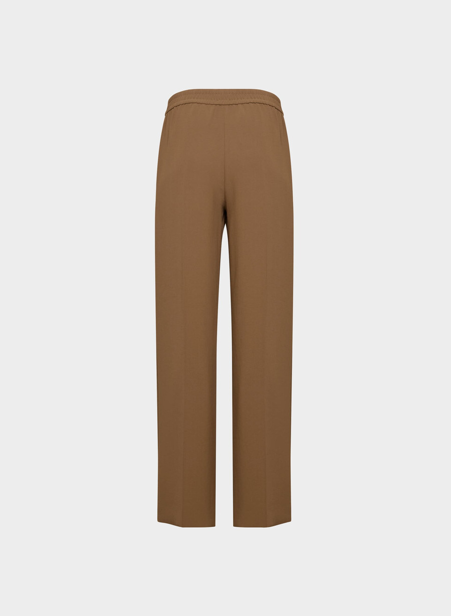 pantaloni portico - crepette marrone cioccolato