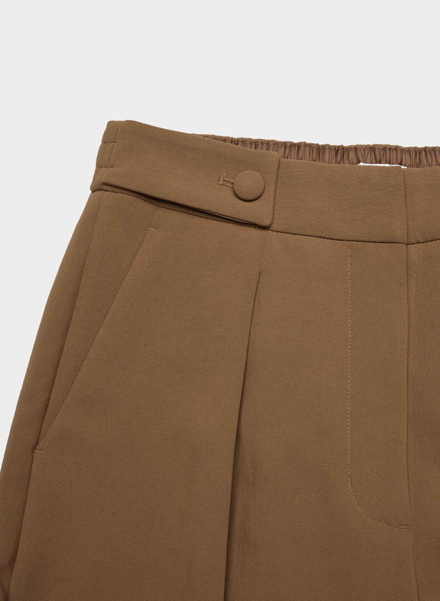 pantaloni portico - crepette marrone cioccolato