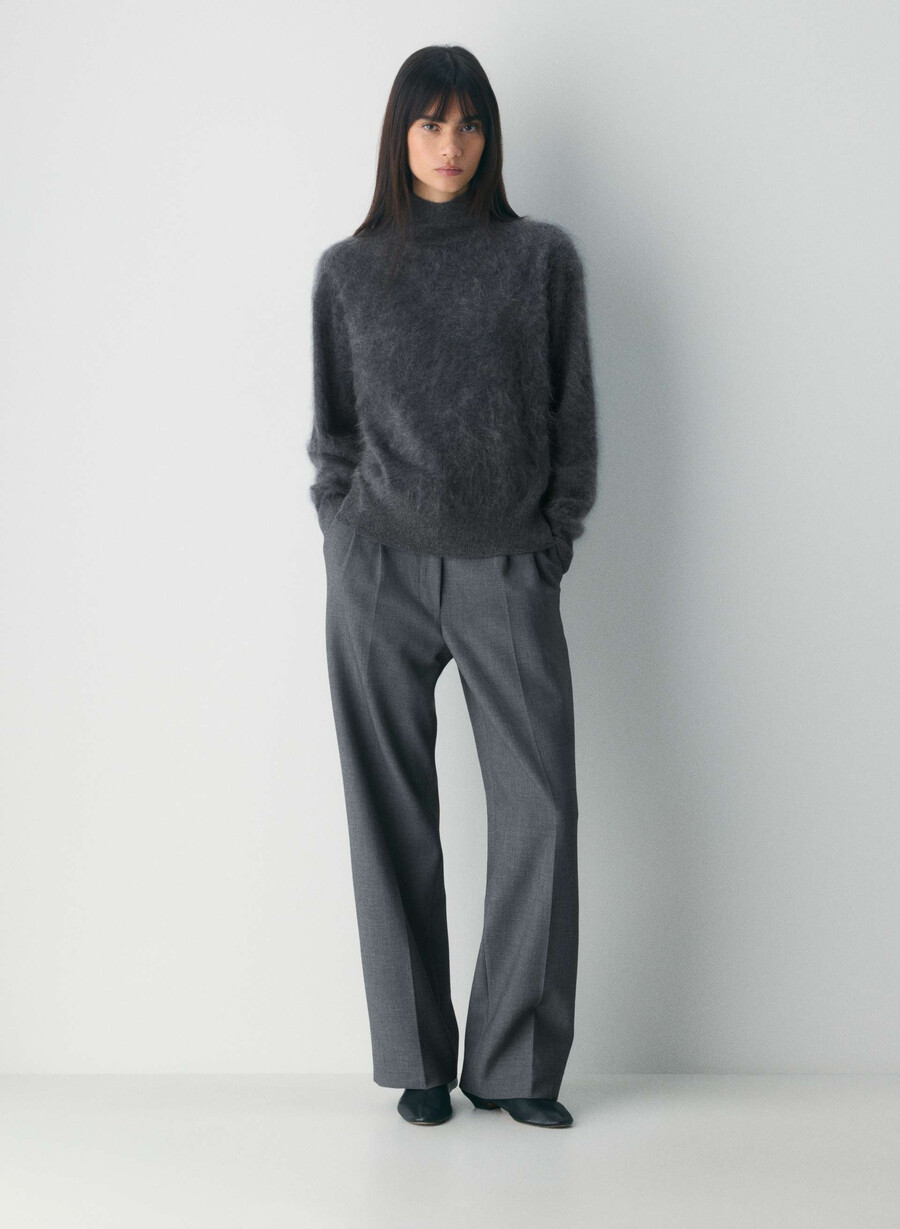 dolcevita rilassato in cashmere spazzolato heather charcoal