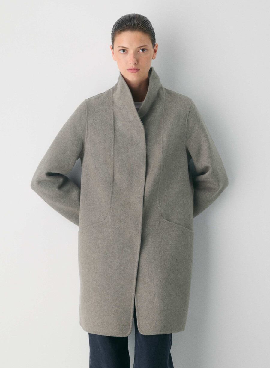 cappotto double-face cocoon - luxe rewool nero