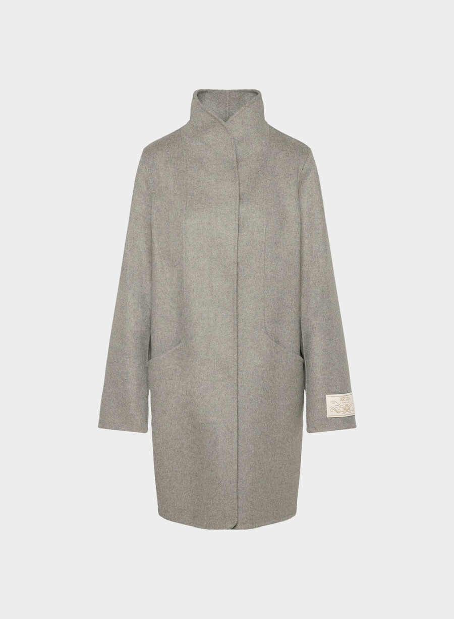 cappotto double-face cocoon - luxe rewool heather matte pearl