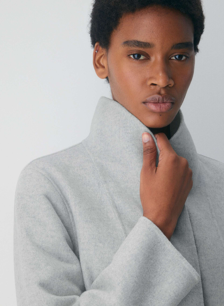 cappotto double-face cocoon - luxe rewool heather chrome