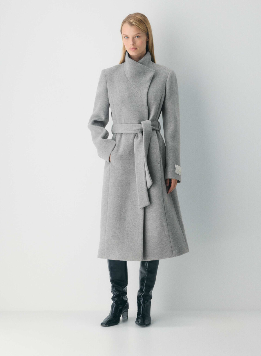 cappotto lungo connor - morbido cashmere di lana e carbone