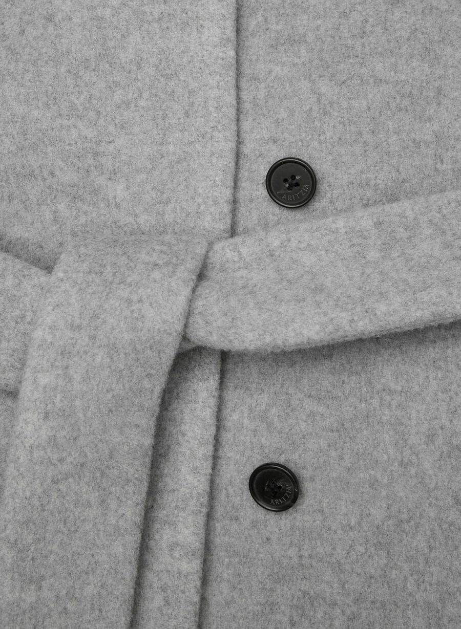 cappotto lungo connor - morbido cashmere di lana e carbone