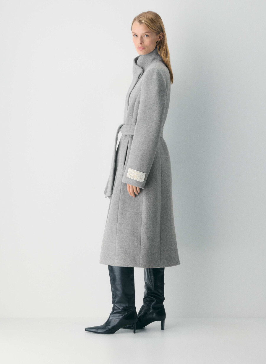 cappotto lungo connor - morbido cashmere di lana e carbone
