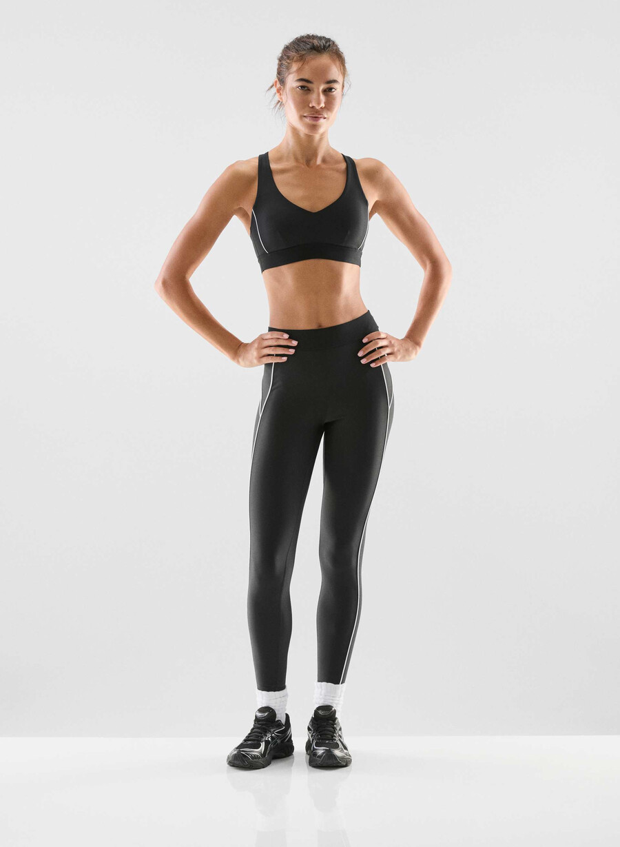reggiseno sportivo glotone hustle nerobianco brillante